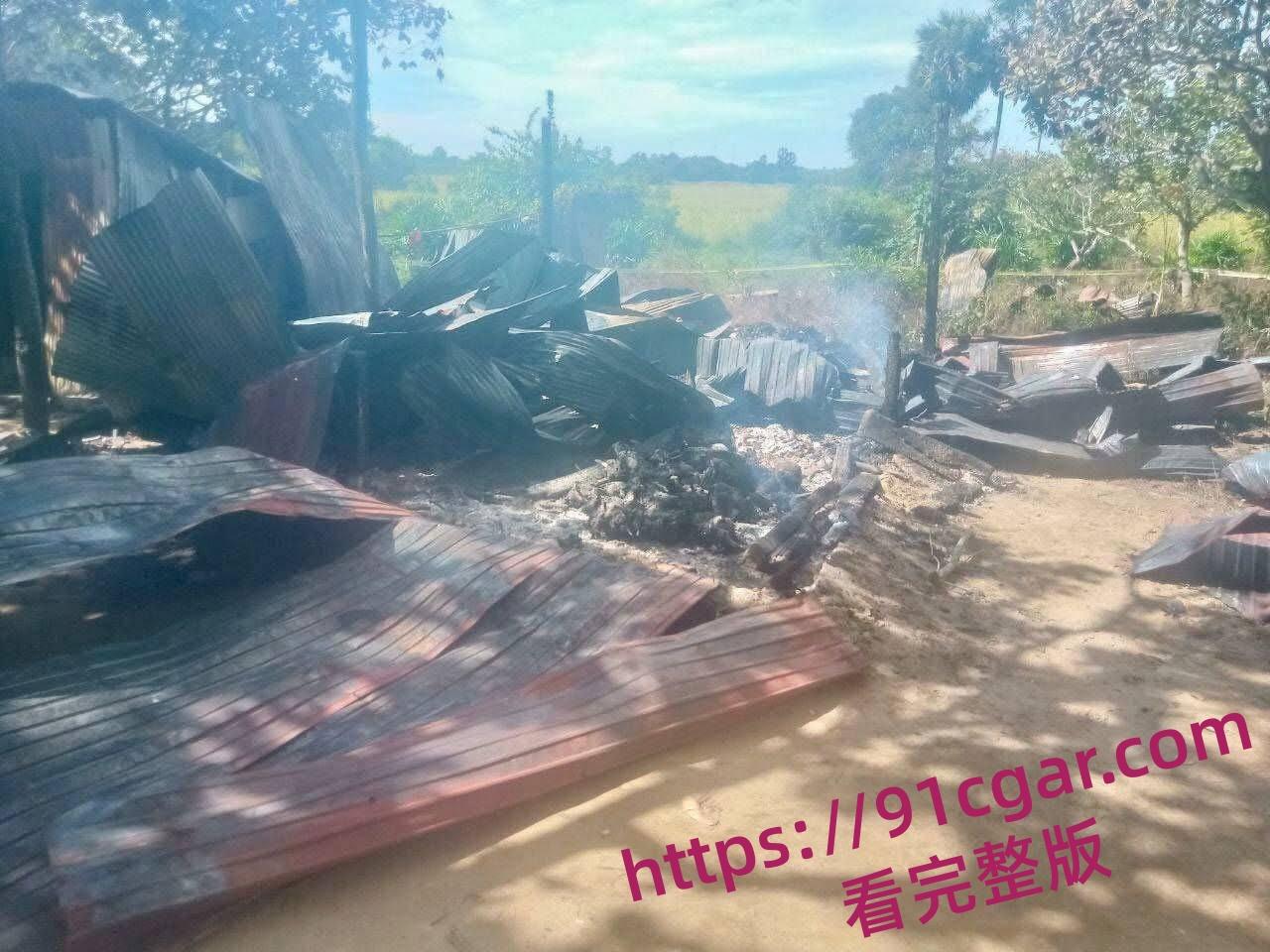 柬埔寨磅湛省灭门惨案 吸毒男子争吵纵火砍人 9死包括5岁女童全家无一生还-6