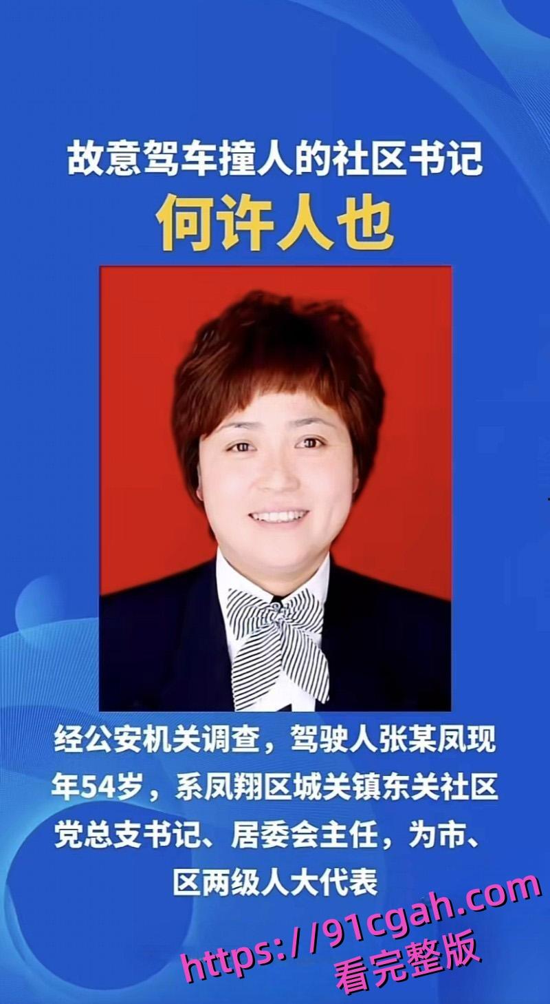 陕西宝鸡凤翔区党支部书记 张春凤 因丈夫出轨当众驾车怒撞小三 不料伤及多位无辜市民！